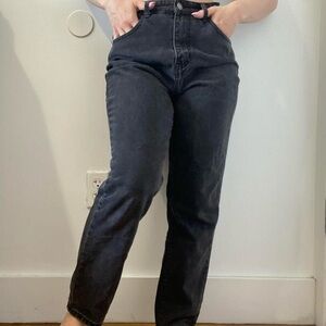 High Waisted Black Mom Jeans